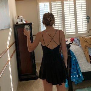 black wrap dress